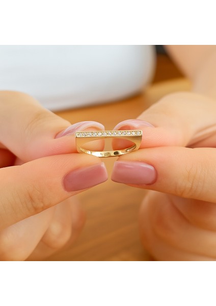 Altın Köşeli Sırataşlı Yüzük fiyatları