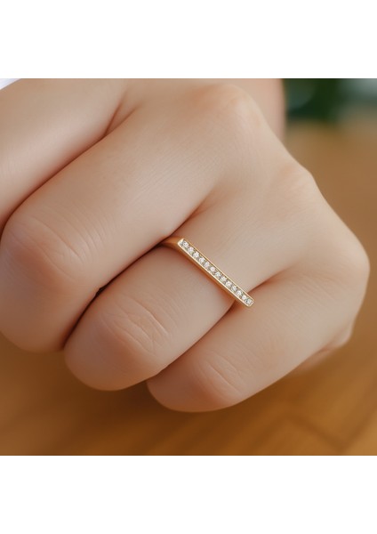 Altın Köşeli Sırataşlı Yüzük modelleri