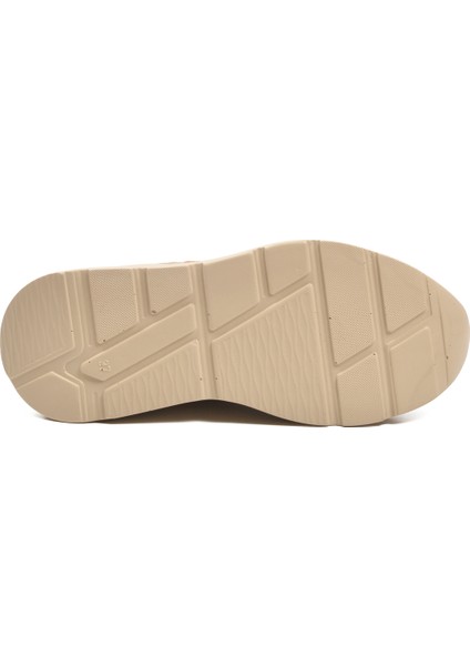 Bej Turuncu Kalın Taban Bağcıklı Kadın Spor Ayakkabı 051 G indirimleri