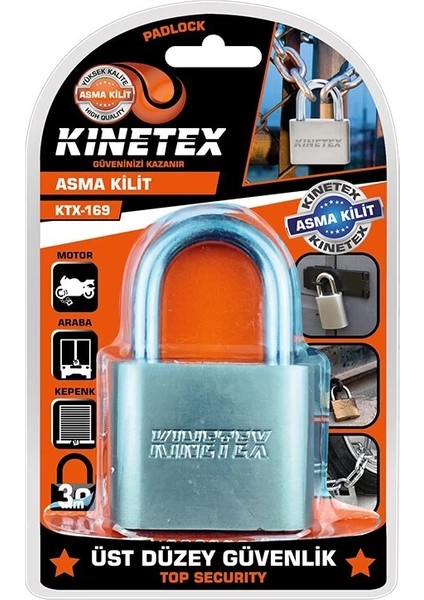 Kinetex 30MM Asma Kilit | Sertleştirilmiş Çelik Li Küçük Boy Kilit