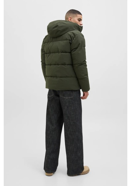 Erkek Jjglobal Kapüşonlu Şişme Mont 12283517 Koyu Yeşil indirimleri
