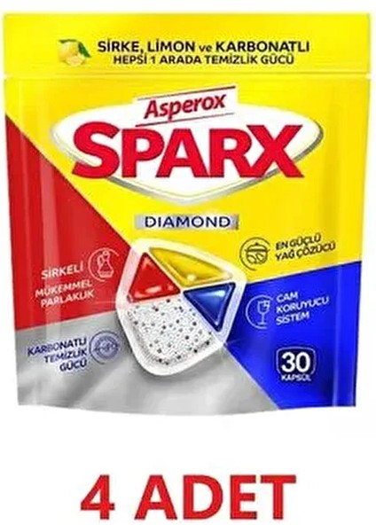 Sparx Bulaşık Makinesi Deterjanı 30LU 4 Adet