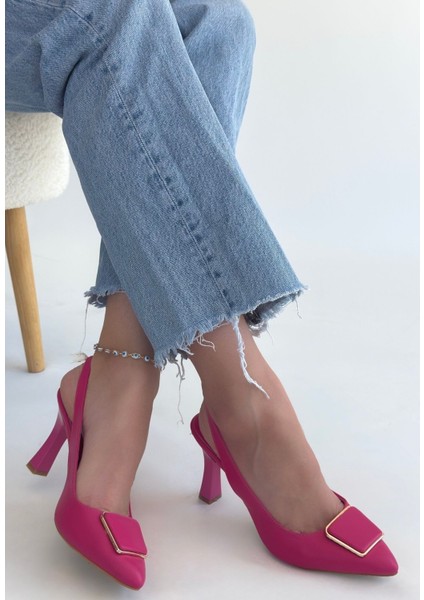 Pıert Fuşya Cilt Topuklu Ayakkabı modelleri