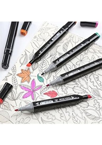 60’lı Çift Taraflı Marker Kalem Seti Çantalı fırsatları