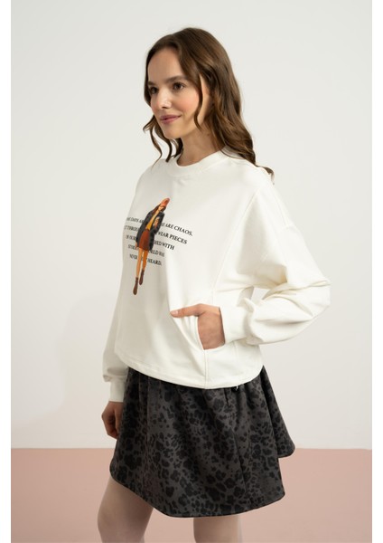 Loeparlı Süet Kız Etek - Antrasit indirimleri