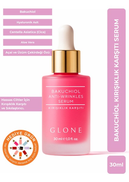 Bakuchiol Kırışıklık Karşıtı Yüz Serumu | 30ml | Doğal Retinol Alternatifi, Doğal ve Sıkı Bir Cilt İçin