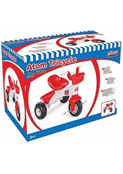 Atom Kırmızı Çocuk Bisikleti 2-4 Yaş Arası Ön ve Arka Sepetli Güvenli Tasarım indirimleri