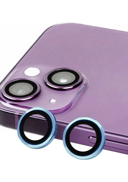 Bfs iPhone 14 Plus Raze Metal Kamera Lens - Mavi