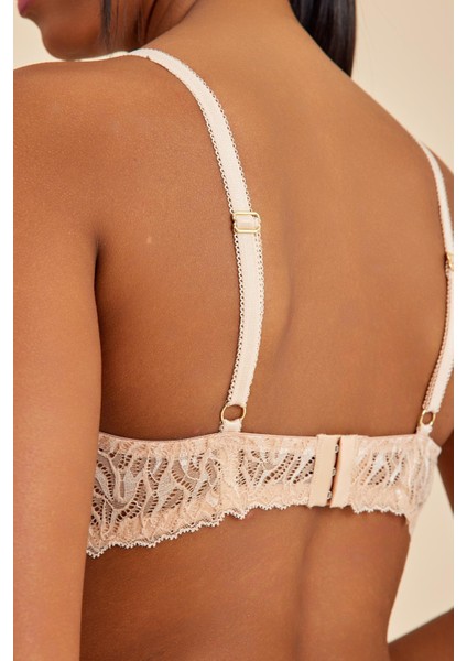 Emma Ten Dantelli Toparlayıcı Sütyen- Yarım Kap, Balenli ve Dolgusuz