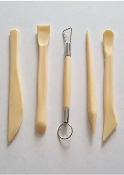 Ahşap Görünümlü Plastik Ebeşuar Takımı 5'li Modelaj Kalemi