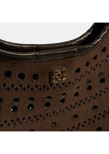 Kadın Kahve Perforeli Süet Omuz Çantası fırsatları