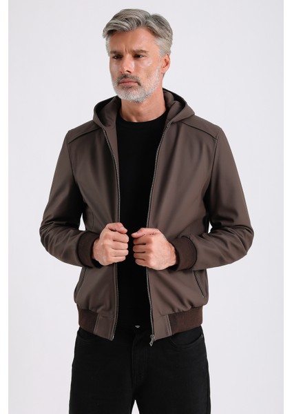 Arda Erkek Kapüşonlu Deri Mont modelleri