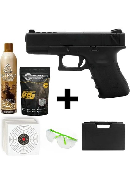 Glock 23 Gen3 Siyah + Green Gas + 1 kg Bb + Taşıma Çantası + Atış Gözlüğü
