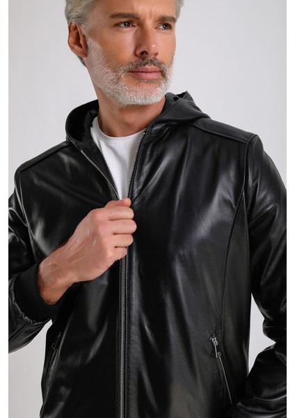Arda Erkek Kapüşonlu Deri Mont fırsatları