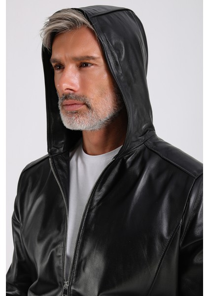 Arda Erkek Kapüşonlu Deri Mont indirimleri