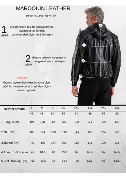 Arda Erkek Kapüşonlu Deri Mont