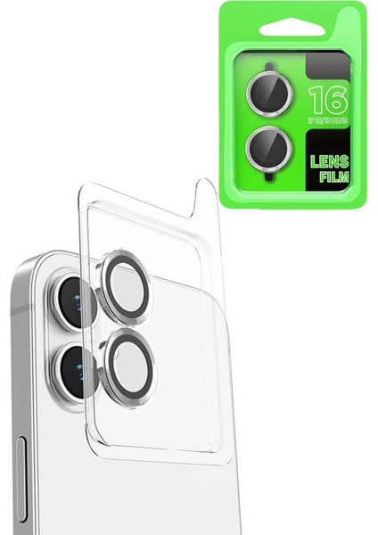 Bfs iPhone 16 Raze Metal Kamera Lens - Beyaz