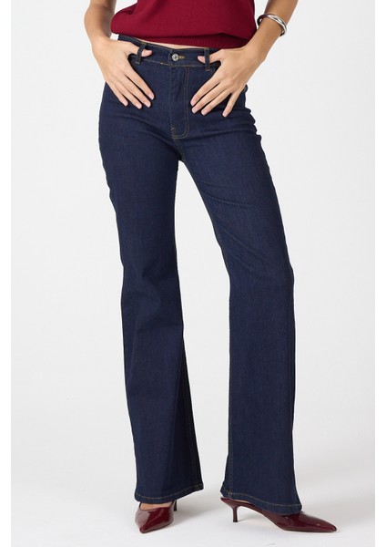 Laci Yüksek Bel Flare Kesim Kadın Jean Pantolon 12036 fırsatları