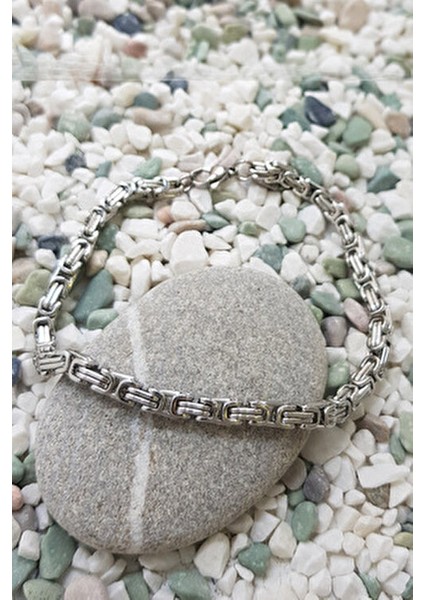 Kral Model Gri Çelik Erkek Bileklik 4 mm 21 cm Uzunlukta Paslanmaz Çelik Kalite modelleri