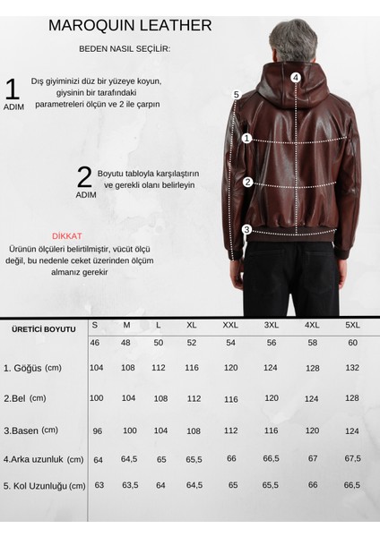 Arda Erkek Kapüşonlu Deri Mont