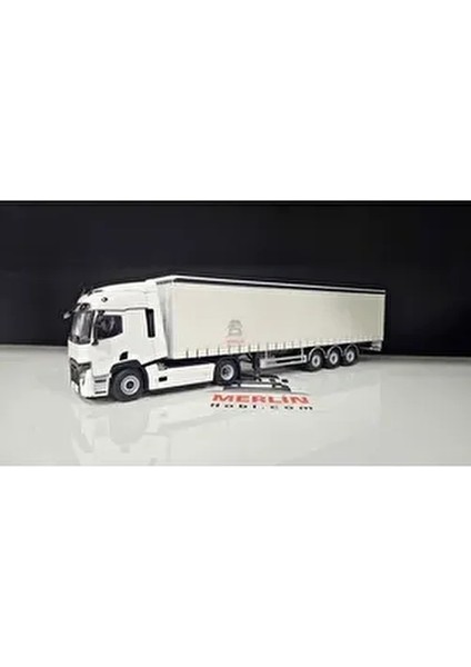 1/50 Renault T-Evo 4x2 Beyaz + Perdeli / Tenteli Dorse Tır Çekici