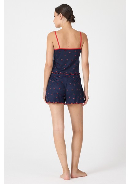 Laci Kiraz Desenli Kadın Pijama Takımı 3415