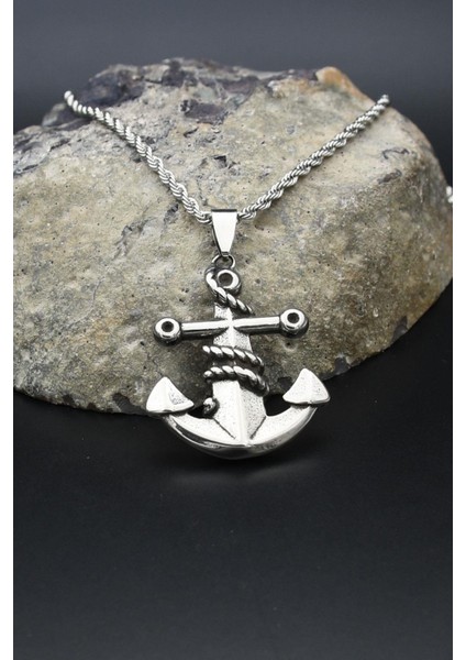 Çapa Dümen Figürlü Kolye Paslanmaz Çelik Zincir 902290 fiyatları