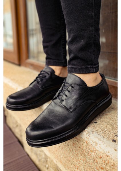 Solederva - Dst Classica Pelle Di Cuoio Erkek Ayakkabı Sıyah - MN003