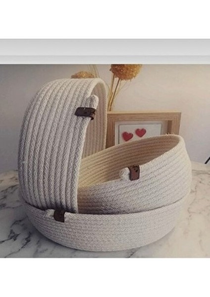 Hasır Sepet Seti 3'lü Çok Amaçlı Mutfak ve Banyo Organizeri Şık Tasarım