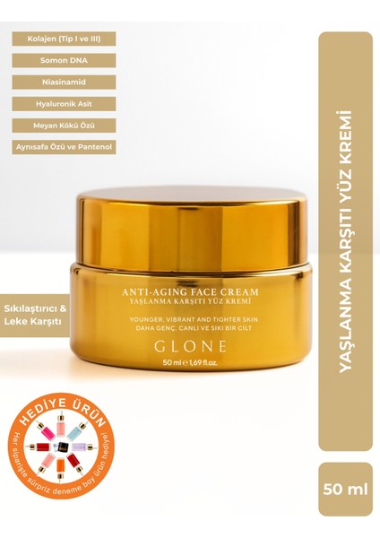 Yaşlanma Karşıtı Kolajen Krem | 50ml | Somon DNA & Niasinamid | Sıkılaştırıcı, Leke Karşıtı ve Yoğun Nemlendirici