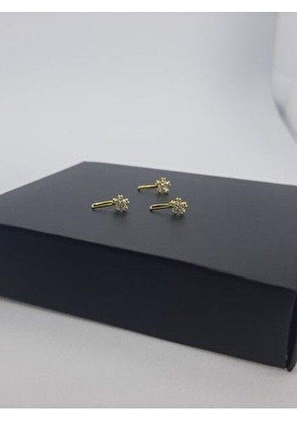 925 Ayar Gümüş (3 Adet) Altın Kaplama Zirkon Taşlı (Deliksiz) ''yıldız'' Hızma(En:4mm Boy 4mm) indirimleri