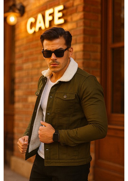 Blue Sail Yeşil Renk Içi Kürklü Kot Mont fiyatları