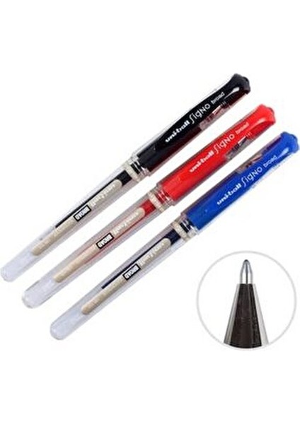 Uniball Signo UM-153I 1.00 mm İmza Kalemi 3 Renk Siyah Kırmızı Mavi Set