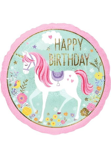 Pembe Unicorn Temalı Parti Balonu