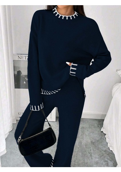 Yırtmaçlı Kazak Pantolon Alt-Üst Takım modelleri