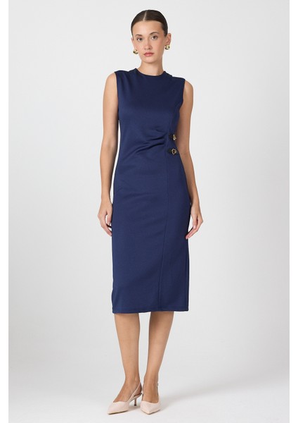 Laci Gri Kalp Tokalı Midi Elbise 8144A fiyatları