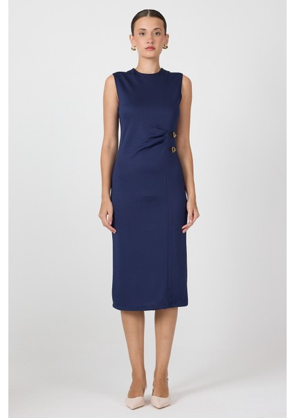 Laci Gri Kalp Tokalı Midi Elbise 8144A modelleri