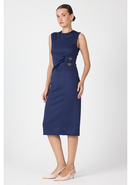 Laci Gri Kalp Tokalı Midi Elbise 8144A fırsatları