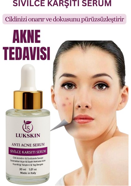 Akne ve Karşıtı Serum - Akne Kurutucu - Siyah Nokta Leke Iz Akne Komedon Karşıtı