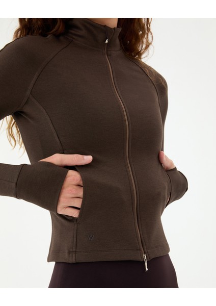 Kahverengi Dar Fit Spor Üst fırsatları