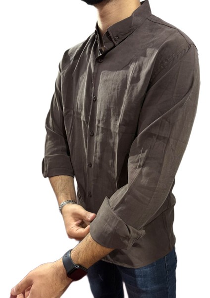 Lastman Erkek Ayrobin+Pamuk Gömlek Kahverengi