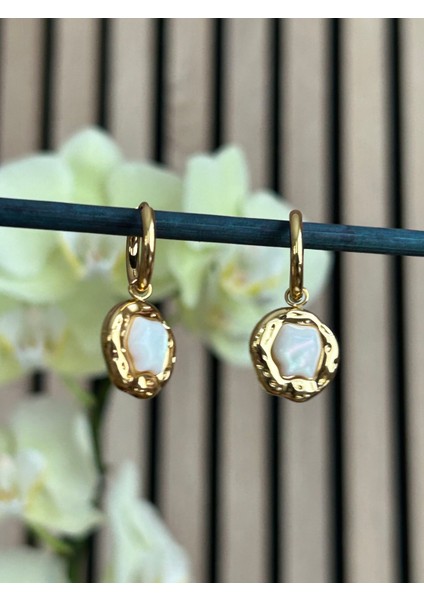 Mineli Sallantılı Vintage Çelik Küpe modelleri