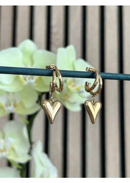 Sallantılı Kalpli Çelik Küpe fırsatları