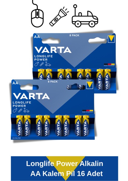 Longlife Power Alkalin Aa Kalem Pil 16 Adet