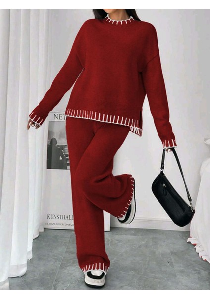 Yırtmaçlı Kazak Pantolon Alt-Üst Takım modelleri