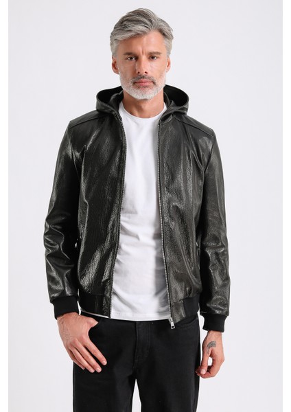 Arda Erkek Kapüşonlu Deri Mont indirimleri