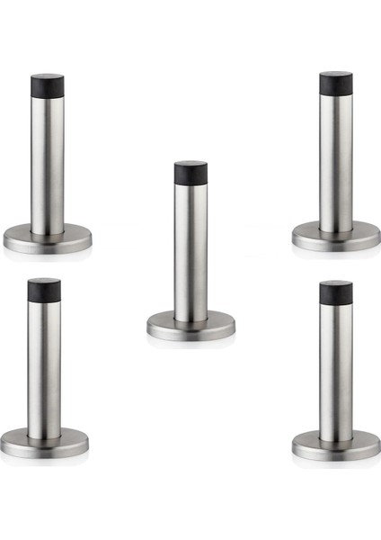 5 Adet Kapı Tamponu Stoper Duvara Monte Paslanmaz Inox 9,5 cm
