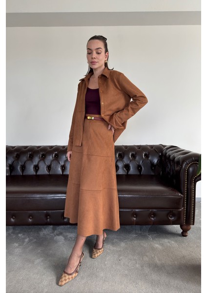 Süet Uzun Etek- Taba fiyatları