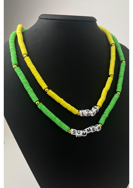 Ikili Kombin Summer Love Fimo Kolye (48+5cm)