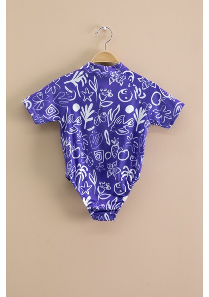 Kız Çocuk Mor Fermuarlı Mayo Takımı 21126 indirimleri